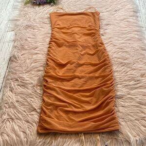 NWT Oh Polly Strappy Back Rushed Side Mini Dress sz 2